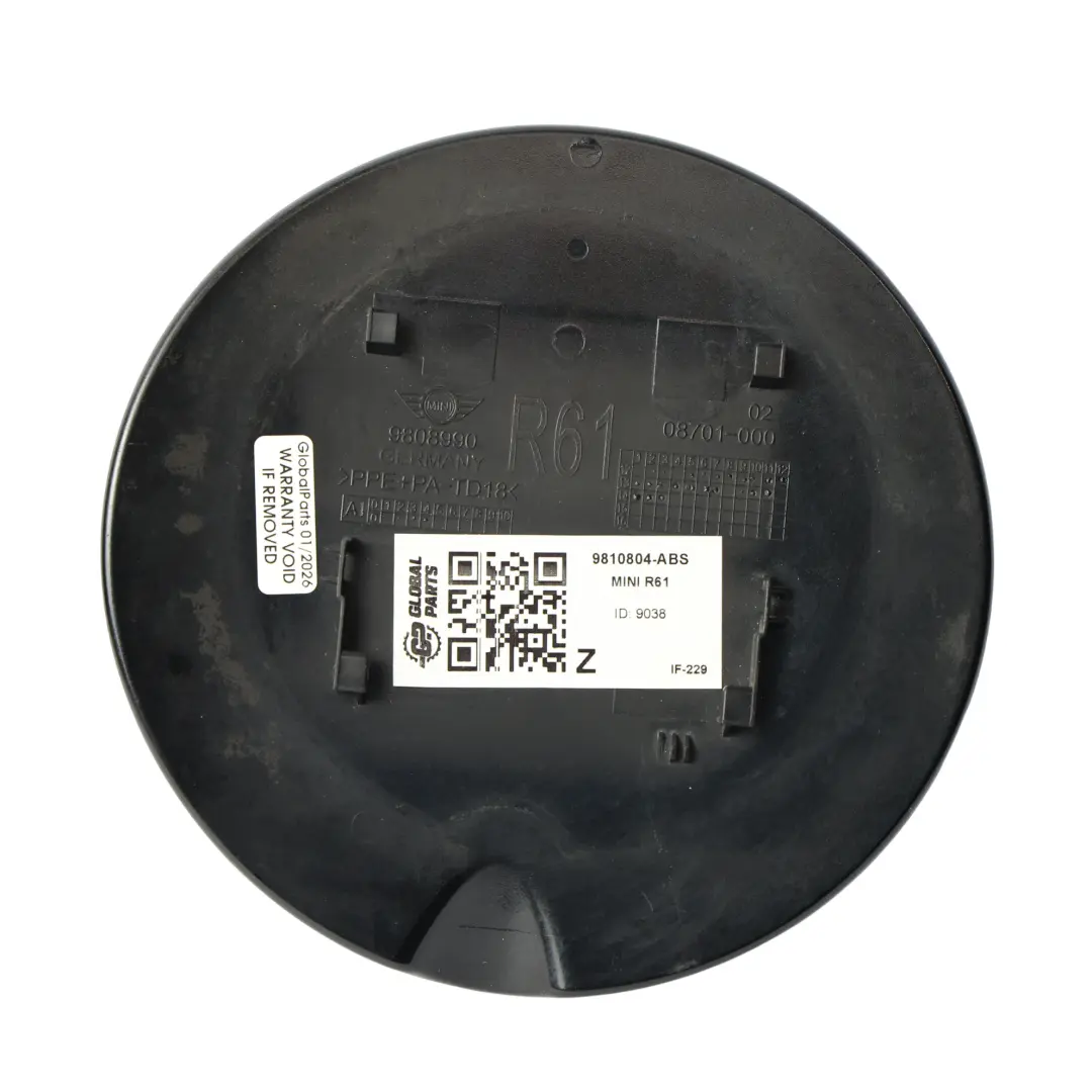 Mini Paceman R61 Tappo Coperchio Sportello Carburante 9808990 Absolute Black B11 - SKU 9810804-ABS - Numero di parte 9810804