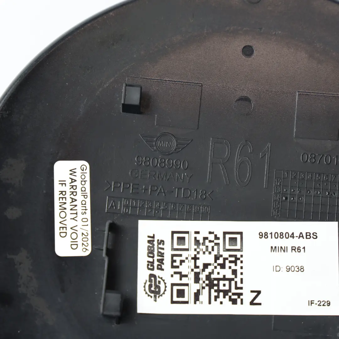 Mini Paceman R61 Fuel Filler Flap Cover Cap 9808990 Absolute Black Metallic B11 - SKU 9810804-ABS - Part number 9810804