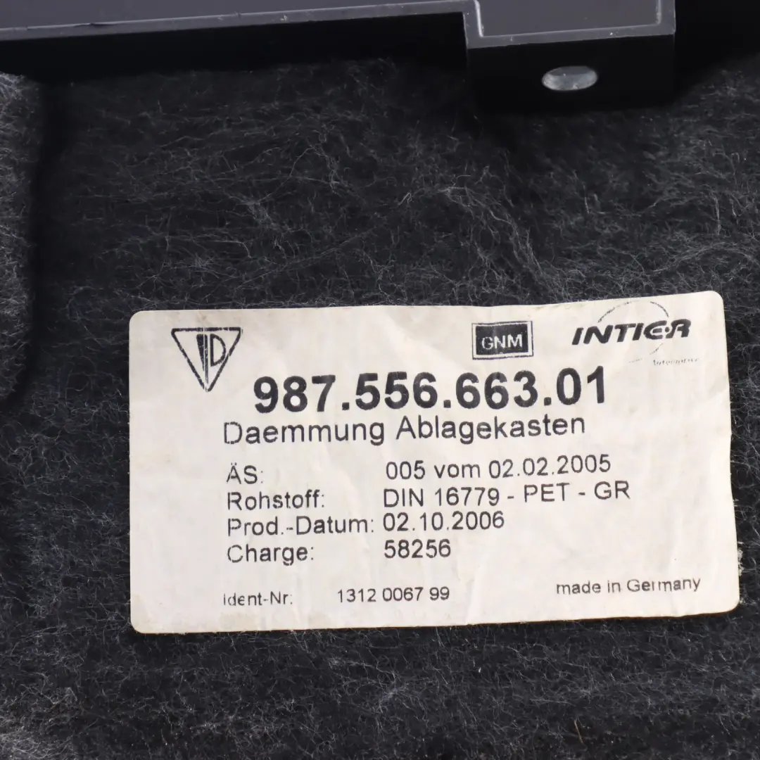 Porsche Cayman 987C Storage Compartment Engine Bay Rear Right O/S - SKU 98755507205 - Part number 98755507205