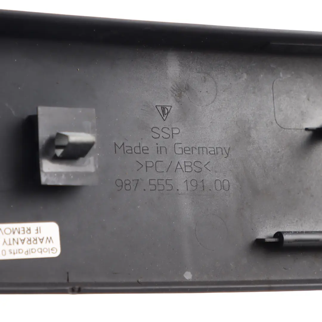 Boot Lid Trim Cover Panel Black to Porsche Cayman 987 Rear Tailgate with Part number 98755519100 Porsche Cayman 987 Rear Tailgate Boot Lid Trim Cover Panel Black - SKU 98755519100 - Part number 98755519100
