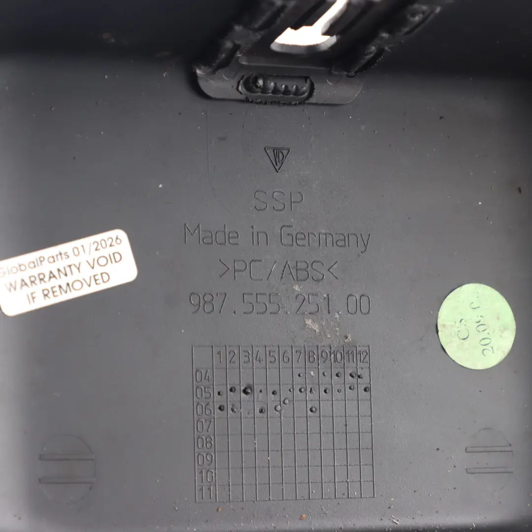 Lid Lock Trim Boot Latch Cover Sill Protection to Porsche Cayman 987 with Part number 98755525100 Porsche Cayman 987 Lid Lock Trim Boot Latch Cover Sill Protection - SKU 98755525100 - Part number 98755525100