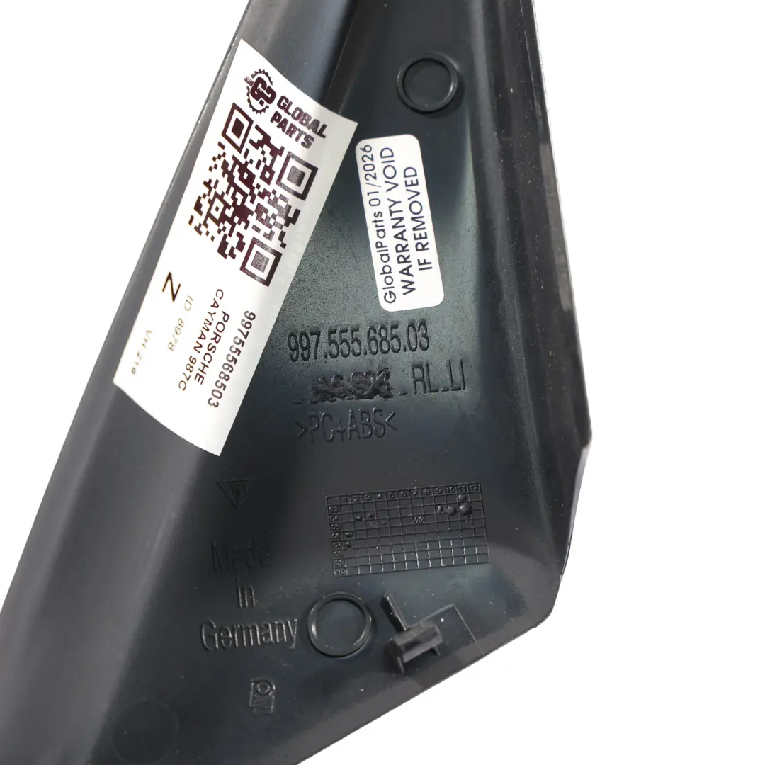 Porsche 987 Mirror Triangle Corner Cover Interior Trim Left N/S - SKU RHD-99755568503 - Part number 99755568503