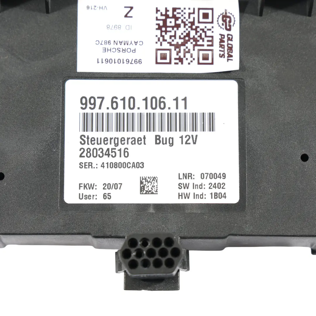 Porsche Cayman 987C Front Kofferr Aummodul Steuergerät ECU - SKU 99761010611 - Teilenummer 99761010611
