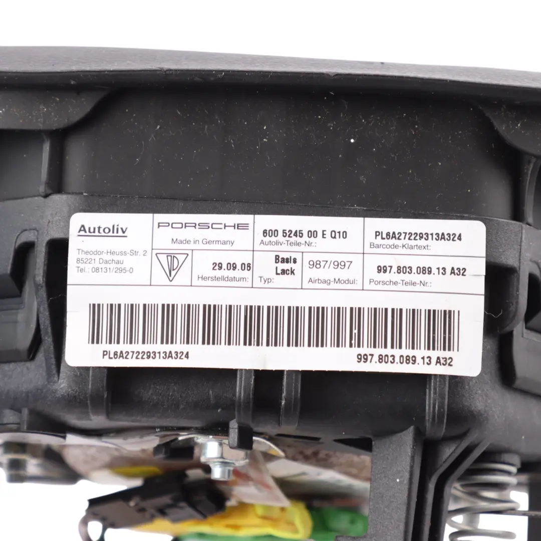 987C Steering Wheel Air Module Driver Side Black to Porsche Cayman with Part number 99780308913 Porsche Cayman 987C Steering Wheel Air Module Driver Side Black - SKU 99780308913 - Part number 99780308913