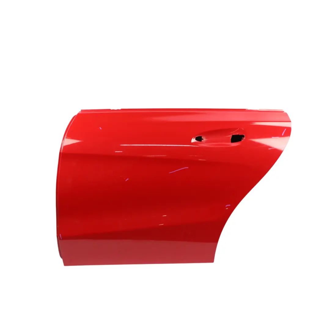 Door Rear Left N/S Jupiter Red - 589 to Mercedes CLA C117 with Part number A1177300105 Mercedes CLA C117 Door Rear Left N/S Jupiter Red - 589 - SKU A1177300105-JUR - Part number A1177300105