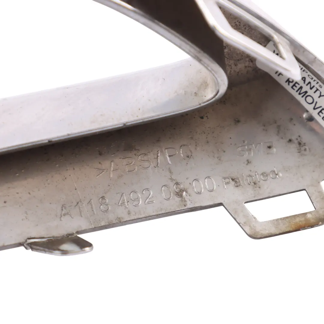 Tailpipe Exhaust Trim Cover Moulding Rear Left N/S C118 to Mercedes C118 with Part number A1184920100 Mercedes C118 Tailpipe Exhaust Trim Cover Moulding Rear Left N/S C118 - SKU A1184920100 - Part number A1184920100