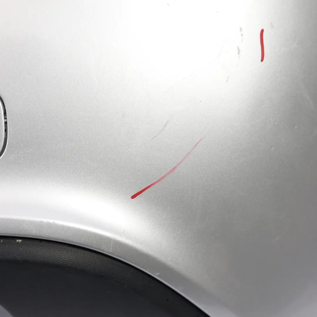 Bumper Rear Trim Panel Cover Polar Silver Metallic - 761 to Mercedes W176 with Part number A1768800440 Mercedes W176 Bumper Rear Trim Panel Cover Polar Silver Metallic - 761 - SKU A1768800440-PLS - Part number A1768800440