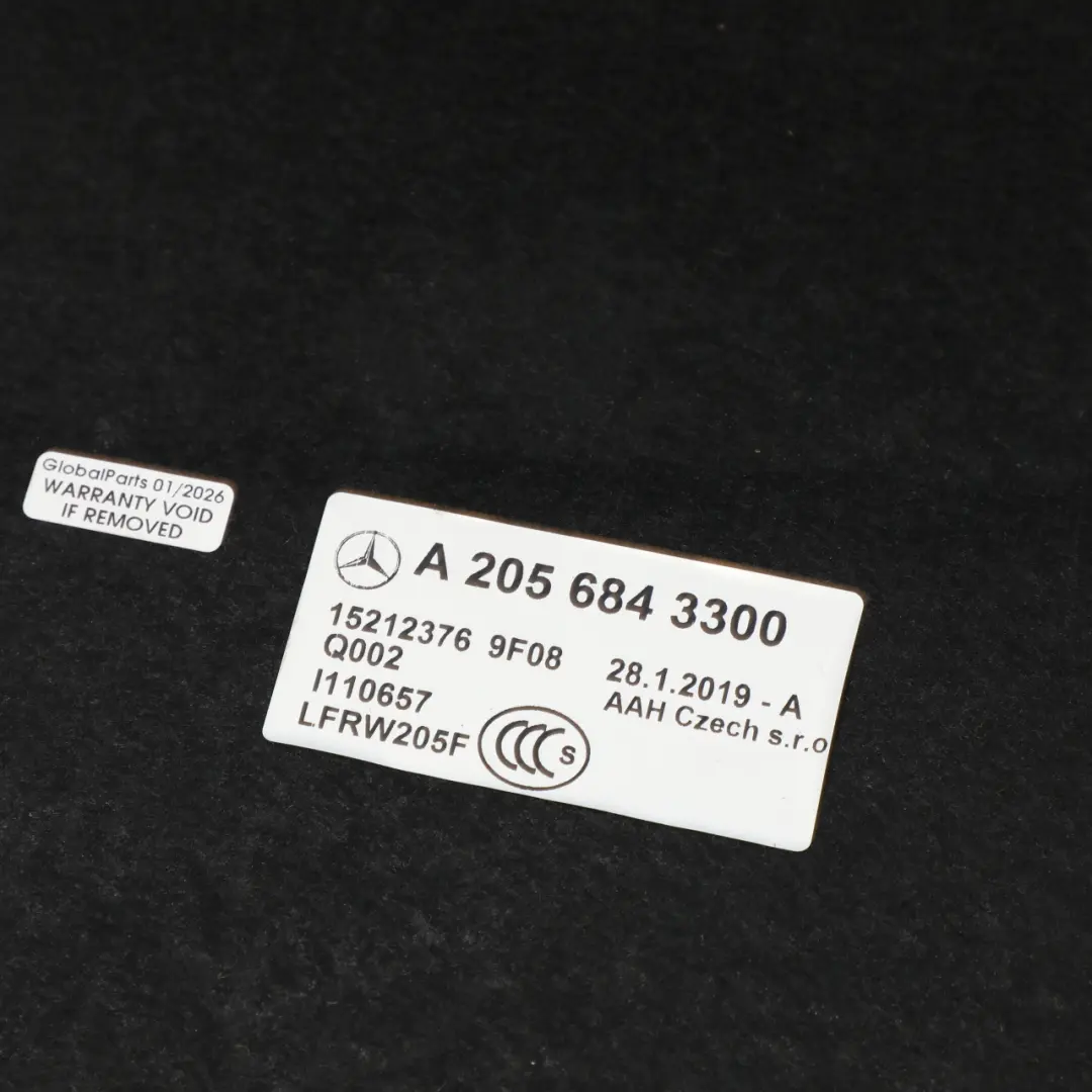 Boot Trunk Floor Lining Cover Carpet Plug-in Hybrid to Mercedes C205 with Part number A2056843300 Mercedes C205 Boot Trunk Floor Lining Cover Carpet Plug-in Hybrid - SKU A2056843300 - Part number A2056843300