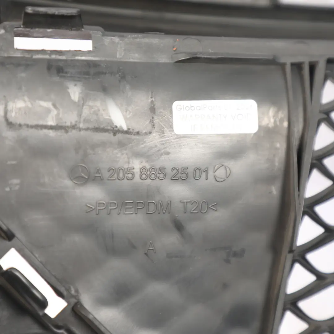 Front Bumper Lower Center Grille Cover Panel W to Mercedes W205 with Part number A2058852501 Mercedes W205 Front Bumper Lower Center Grille Cover Panel W - SKU A2058852501 - Part number A2058852501