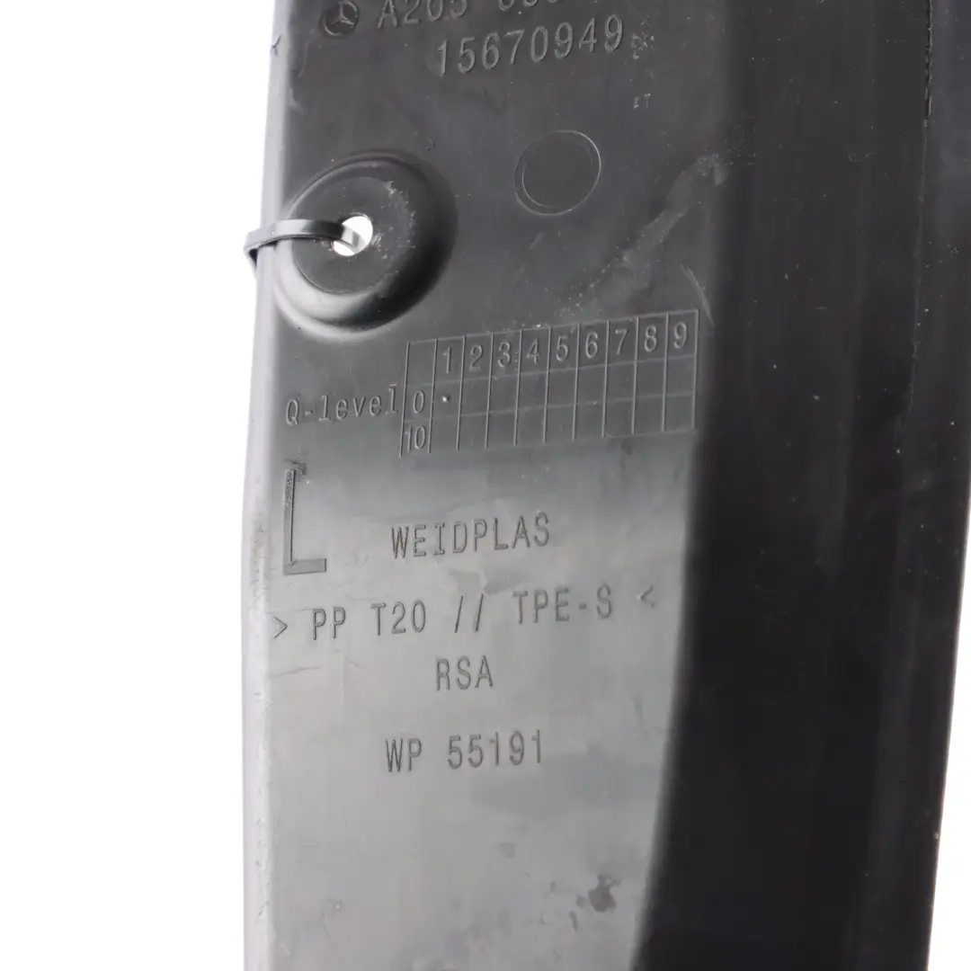 Front Wing Plastic Cover Front Left N/S to Mercedes W205 with Part number A2058890100 Mercedes W205 Front Wing Plastic Cover Front Left N/S - SKU A2058890100 - Part number A2058890100