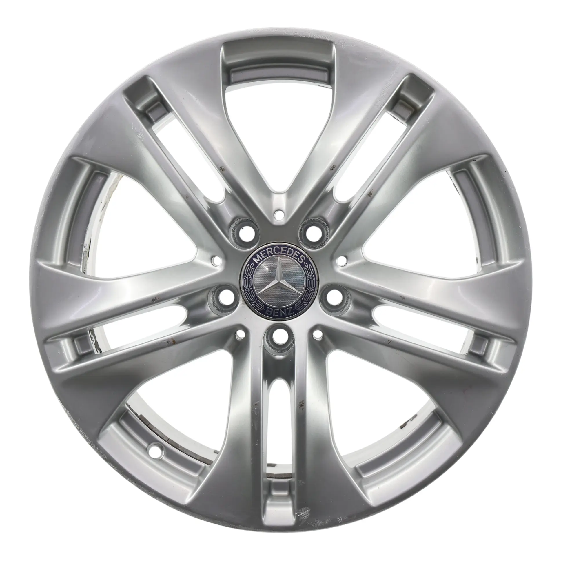 Mercedes W212 Alloy Wheel Rim 5-Double Spoke Silver 17" ET:48 8J A2124010902