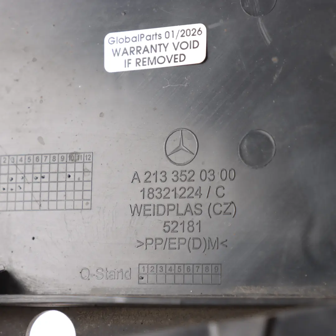 Mercedes W205 W213 Wishbone Control Arm Cover Rear Lower Left N/S - SKU A2133520300 - Part number A2133520300