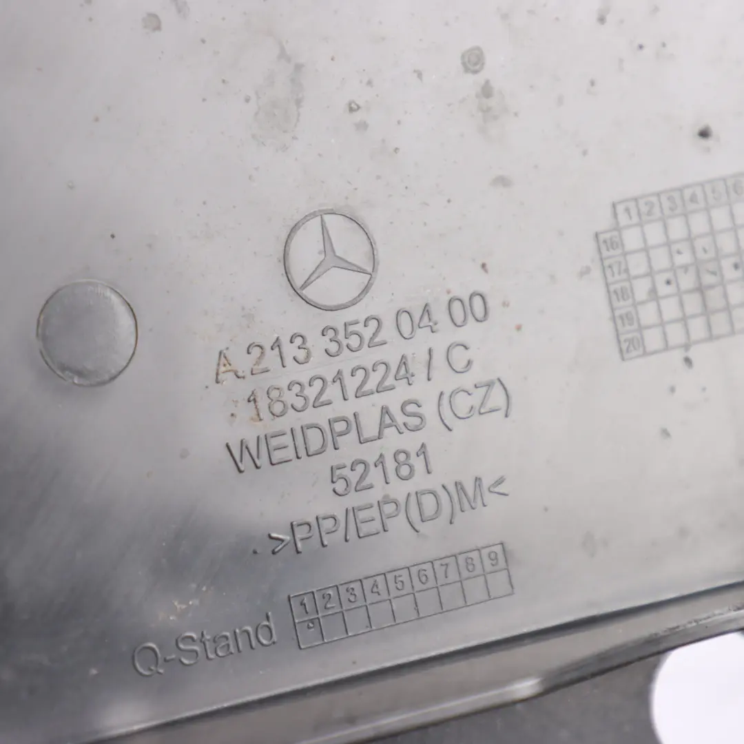 Mercedes W205 W213 V213 C238 Querlenkerabdeckung Hinten Unten Rechts - SKU A2133520400 - Teilenummer A2133520400