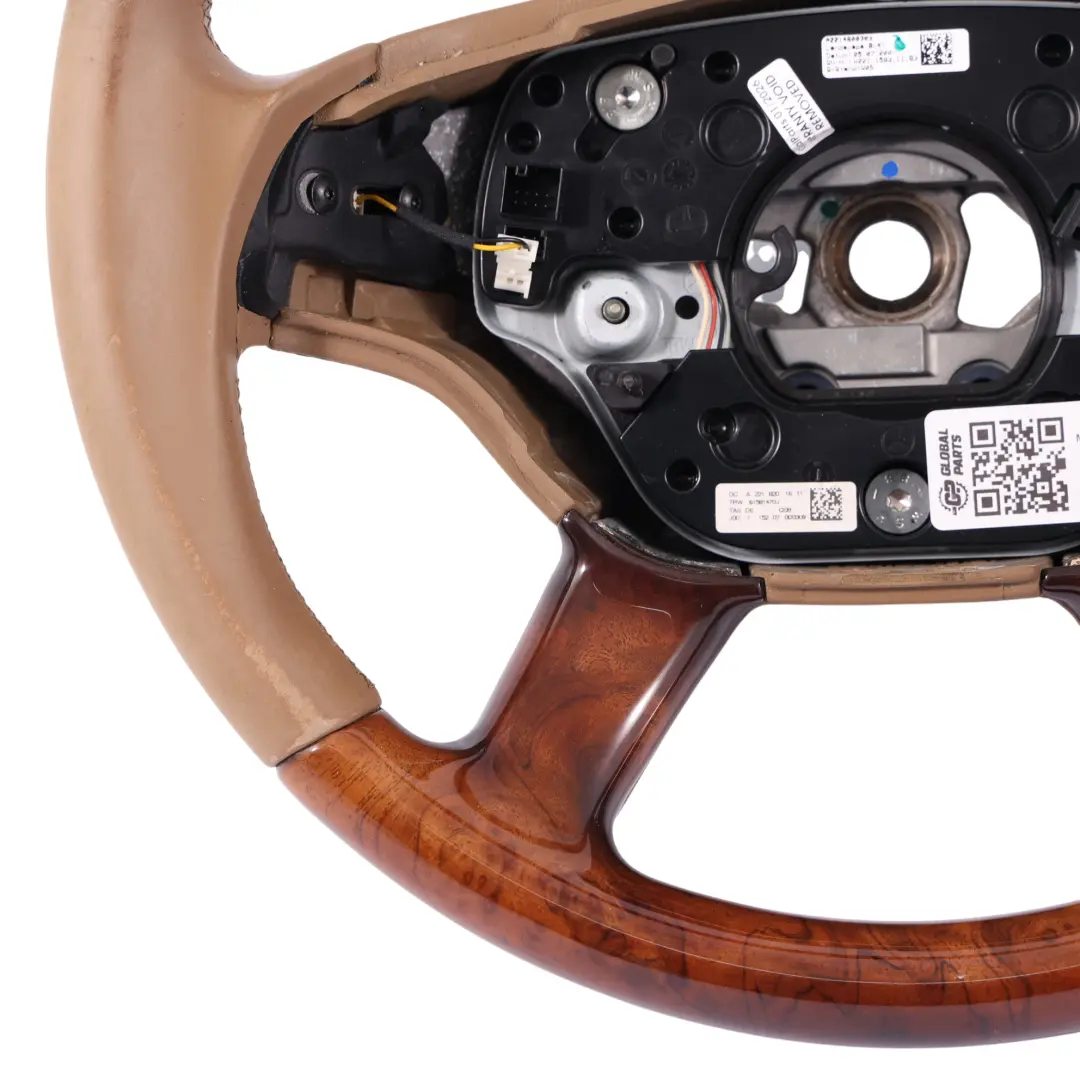 Mercedes CL C216 W221 Volante Cuero Beige Madera - SKU A2214800303 - Número de pieza A2214800303