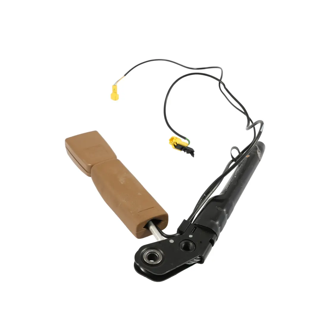 Mercedes W221 Front Seat Belt Buckle Right O/S Latch Tensioner Brown - SKU A2218601669-2 - Part number A2218601669