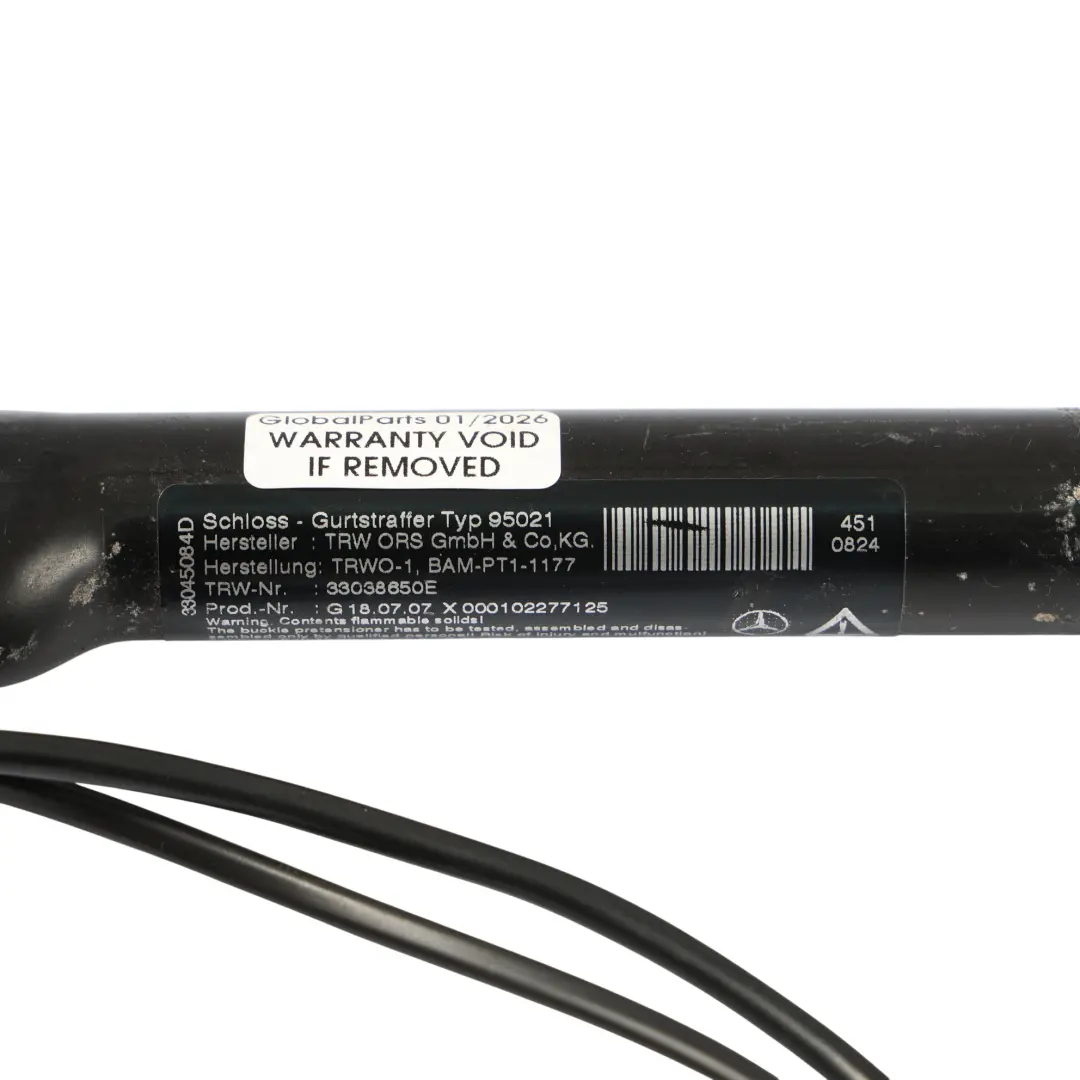 Mercedes W221 Hebilla Del Cinturón Seguridad Delantero Izquierdo Tensor Pestillo - SKU A2218601769-2 - Número de pieza A2218601769