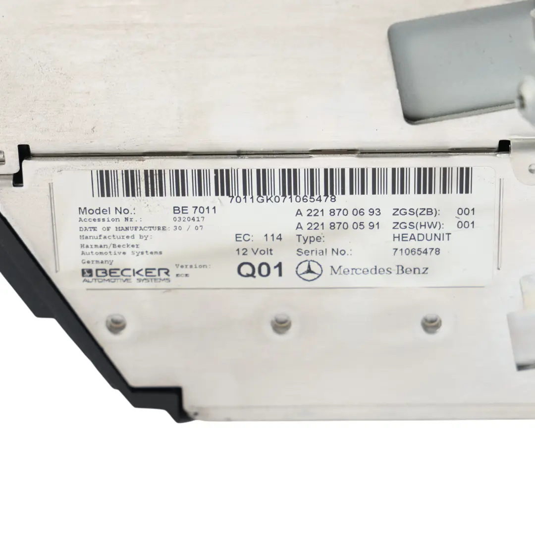 Mercedes W221 Lecteur CD DVD De Navigation Changeur Unité - SKU A2218700693 - Numéro de pièce A2218700693