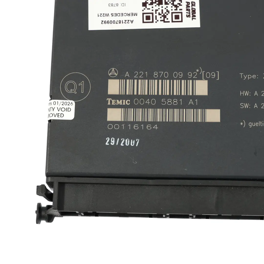 Rücksitzbank Modul Steuergerät Controller für Mercedes W221 mit Teilenummer A2218700992 Mercedes W221 Rücksitzbank Modul Steuergerät Controller - SKU A2218700992 - Teilenummer A2218700992