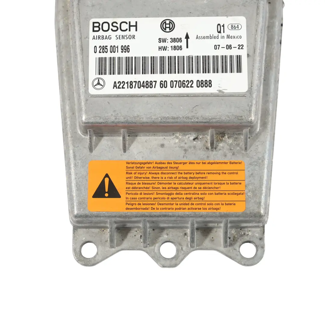 Sistema De Aire Módulo Unidad De Control ECU para Mercedes C216 W221 con número de pieza A2218704887 Mercedes C216 W221 Sistema De Aire Módulo Unidad De Control ECU - SKU A2218704887 - Número de pieza A2218704887