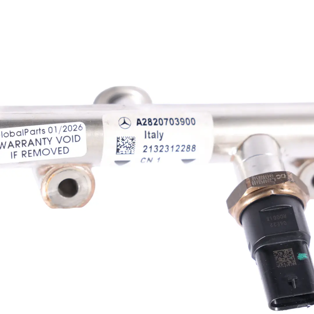 M282 Fuel Rail Fuel Distributor Hight Pressure to Mercedes W177 Petrol with Part number A2820703900 Mercedes W177 Petrol M282 Fuel Rail Fuel Distributor Hight Pressure - SKU A2820703900 - Part number A2820703900