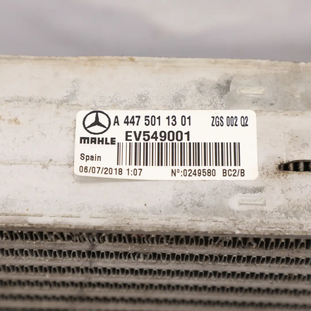 Charge Intercooler Radiator to Mercedes W447 Air with Part number A4475011301 Mercedes W447 Air Charge Intercooler Radiator - SKU A4475011301 - Part number A4475011301