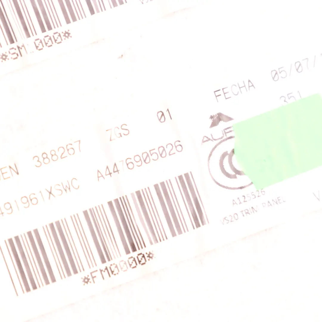 Side Wall Panel Trim Cover Flap Rear Right O/S to Mercedes W447 with Part number A4476905026 Mercedes W447 Side Wall Panel Trim Cover Flap Rear Right O/S - SKU A4476905026 - Part number A4476905026