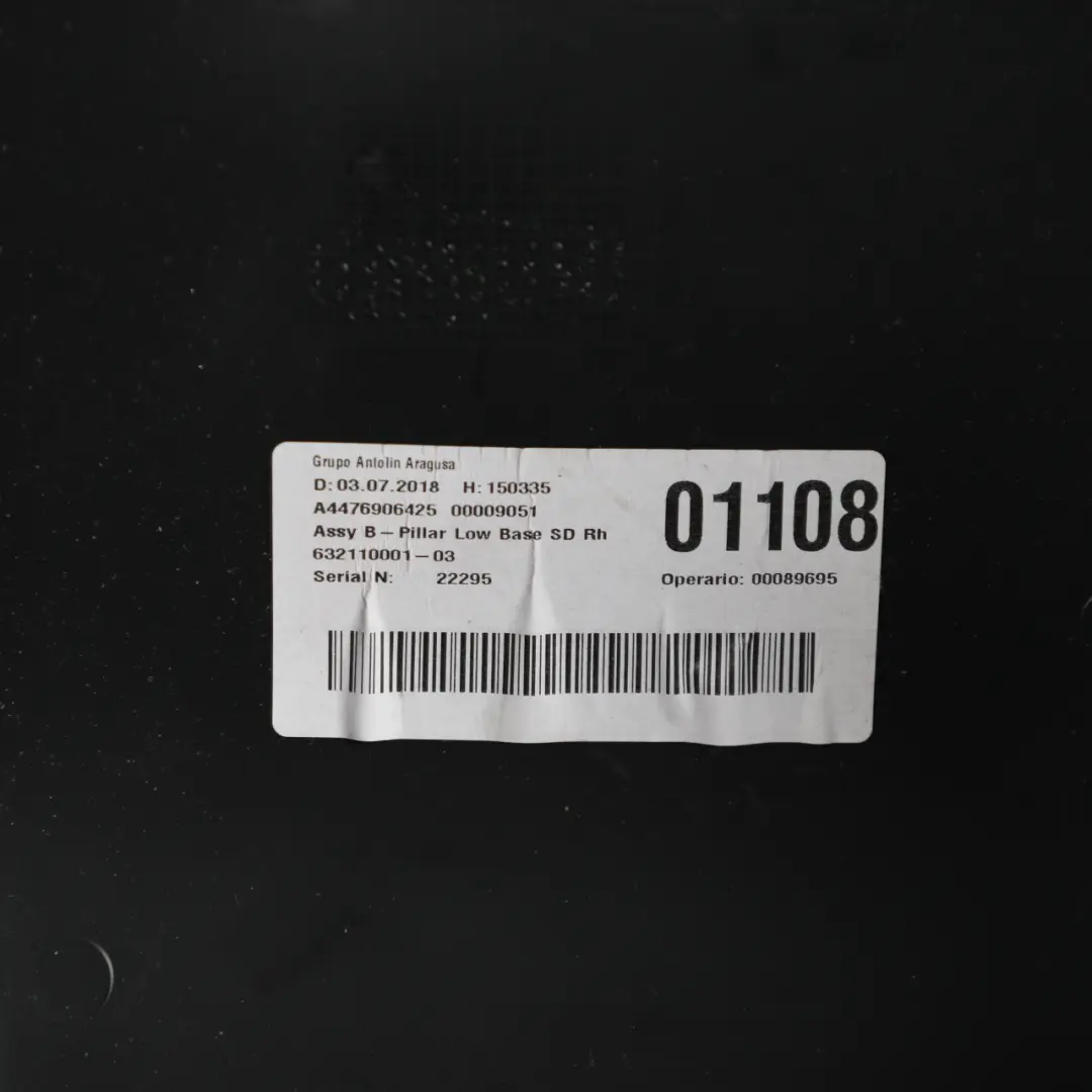 Mercedes W447 Trim Cover B-Pillar Right O/S Interior Lower Panel - SKU A4476906425 - Part number A4476906425