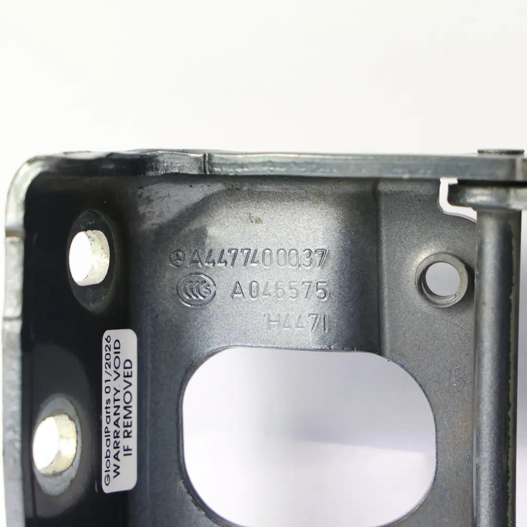 Hinge Left N/S Flint Grey Metallic - 368 to Mercedes Vito W447 Tailgate with Part number A4477400037 Mercedes Vito W447 Tailgate Hinge Left N/S Flint Grey Metallic - 368 - SKU A4477400037-FLG - Part number A4477400037