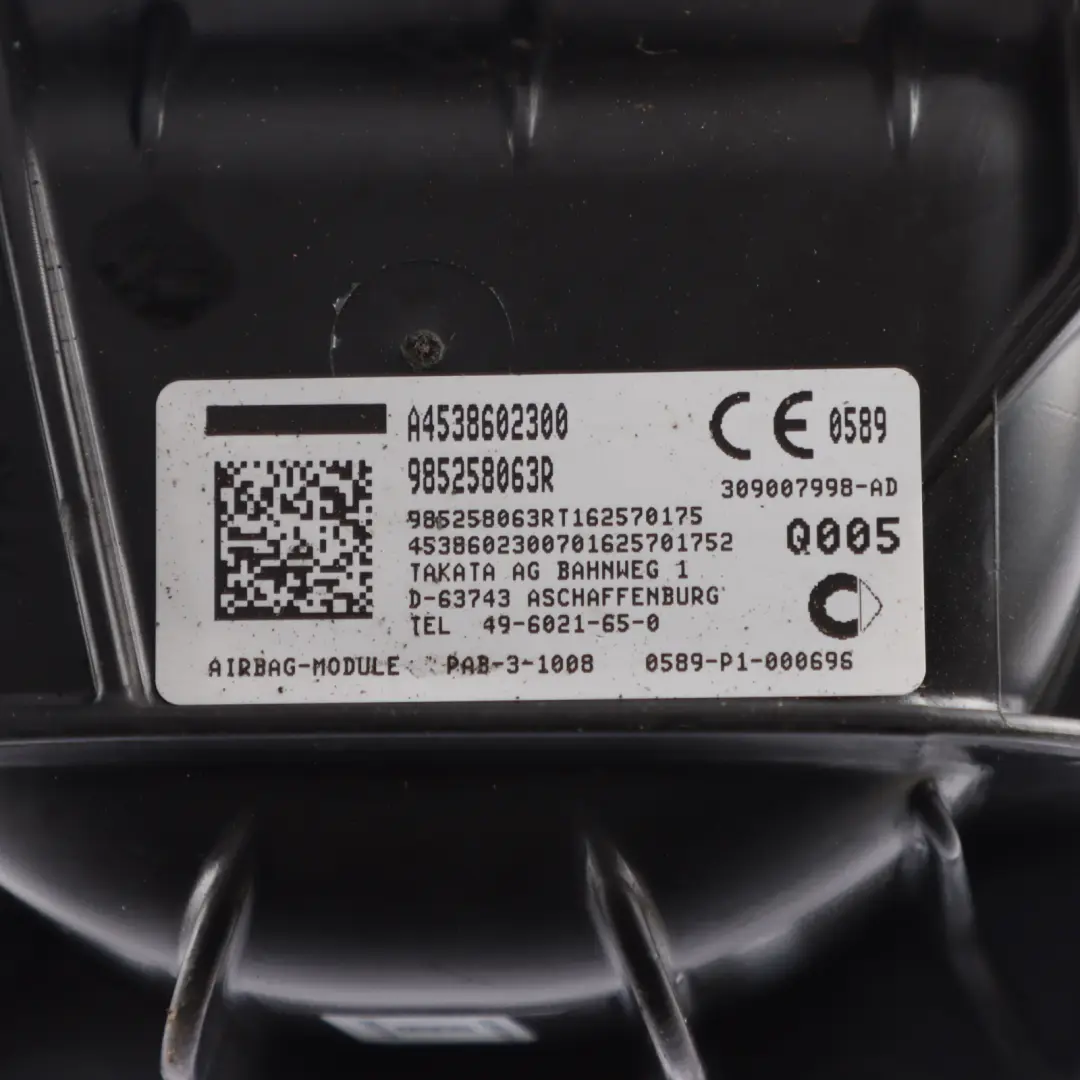 A453 Air Module Front Passenger Side Dashboard Dash to Smart with Part number A4538602300 Smart A453 Air Module Front Passenger Side Dashboard Dash - SKU A4538602300 - Part number A4538602300