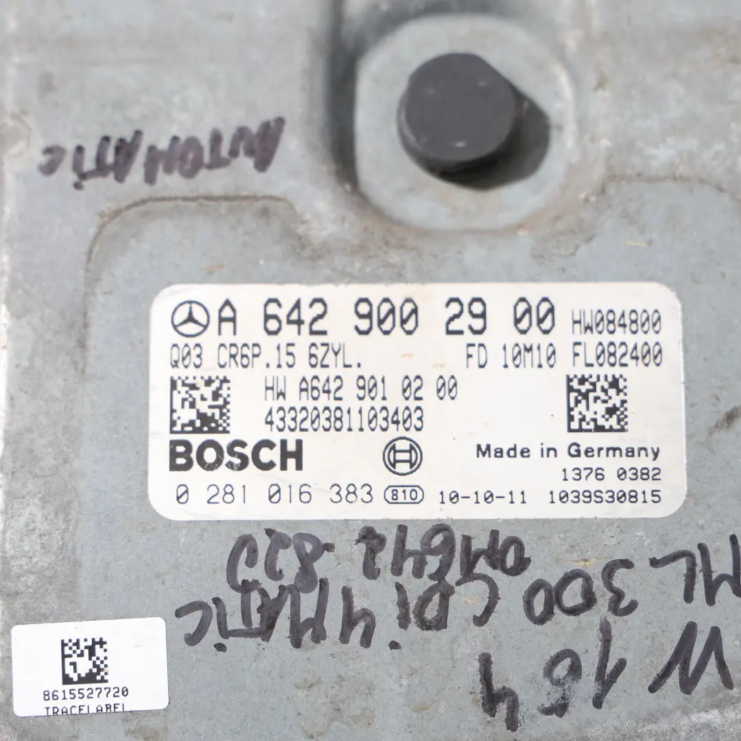 Mercedes W164 ML300 OM642.820 204HP Sterownik Silnika Automat - SKU A6429002900-11 - Numer Części A6429002900
