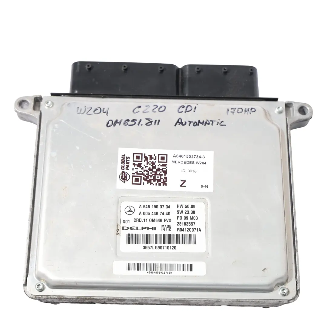 C220 CDI 170HP OM646.811 Engine ECU Kit Automatic to Mercedes W204 with Part number A6461503734 Mercedes W204 C220 CDI 170HP OM646.811 Engine ECU Kit Automatic - SKU A6461503734-3 - Part number A6461503734