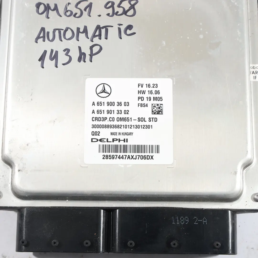 OM651.958 143HP Motor ECU Kit Automatic für Mercedes Sprinter W910 mit Teilenummer A6519003603 Mercedes Sprinter W910 OM651.958 143HP Motor ECU Kit Automatic - SKU A6519003603-3 - Teilenummer A6519003603