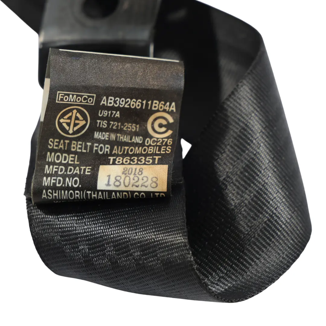 Ford Ranger Mk3 Ceinture De Sécurité Centrale Arrière Noire AB3926611B64A - SKU AB39-26611B64-A - Numéro de pièce AB39-26611B64-A