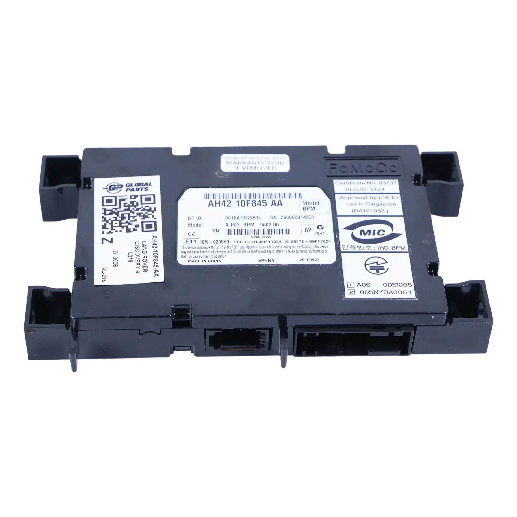 Land Rover Discovery 4 L319 Bluetooth Control Module AH42-10F845-AA