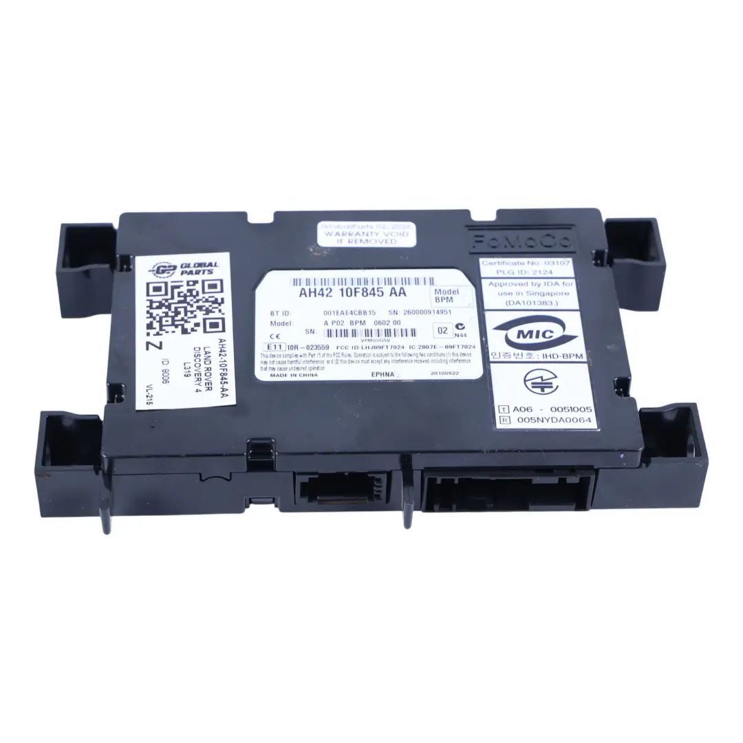 Module De Commande Bluetooth pour Land Rover Discovery 4 L319 à propos du numéro de pièce AH42-10F845-AA Land Rover Discovery 4 L319 Module De Commande Bluetooth - SKU AH42-10F845-AA - Numéro de pièce AH42-10F845-AA