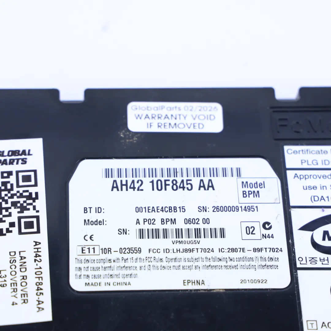 Land Rover Discovery 4 L319 Módulo De Control Bluetooth - SKU AH42-10F845-AA - Número de pieza AH42-10F845-AA