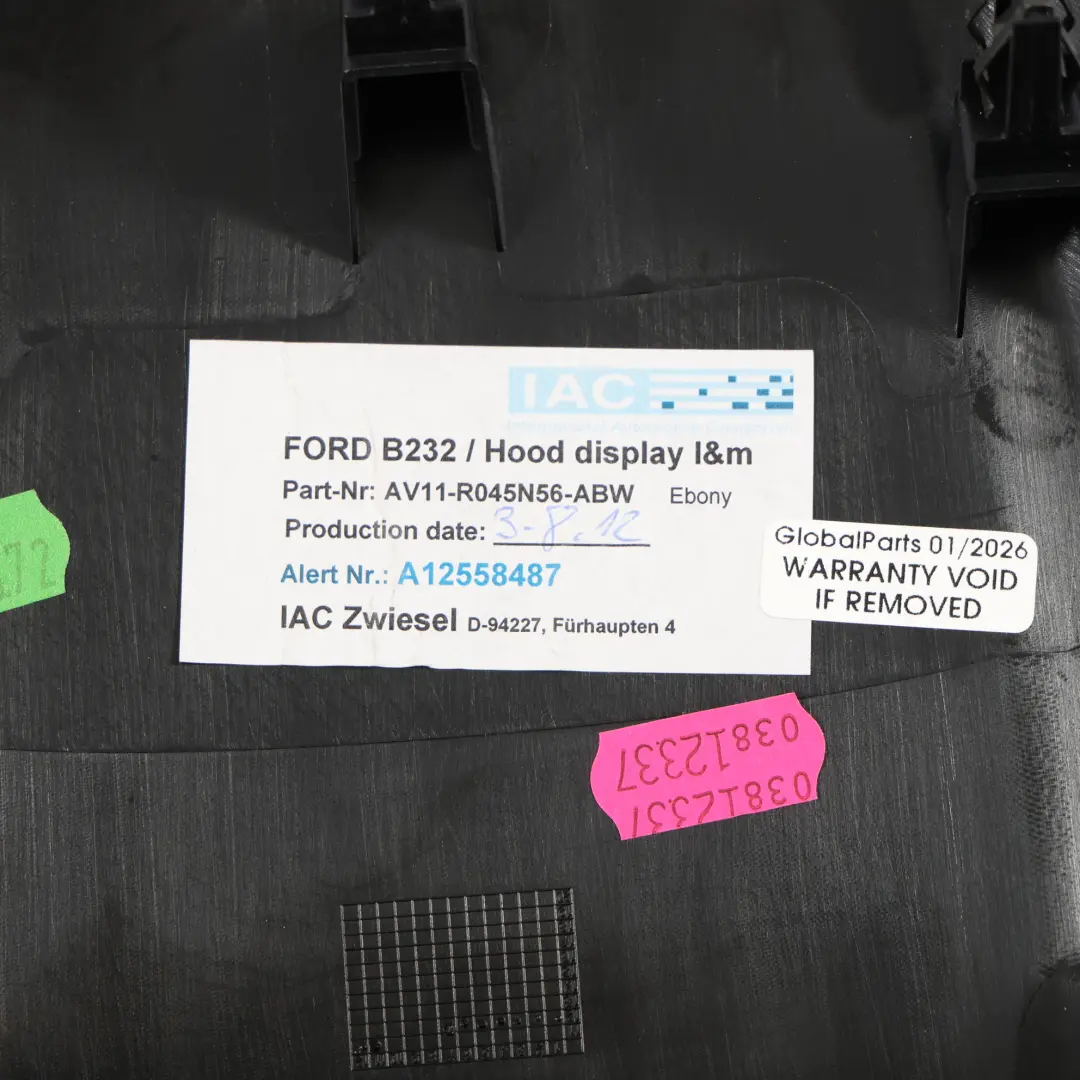 Ford B-Max Salpicadero Pantalla Cubierta Panel - SKU AV11-R045N56-ABW - Número de pieza AV11-R045N56-ABW