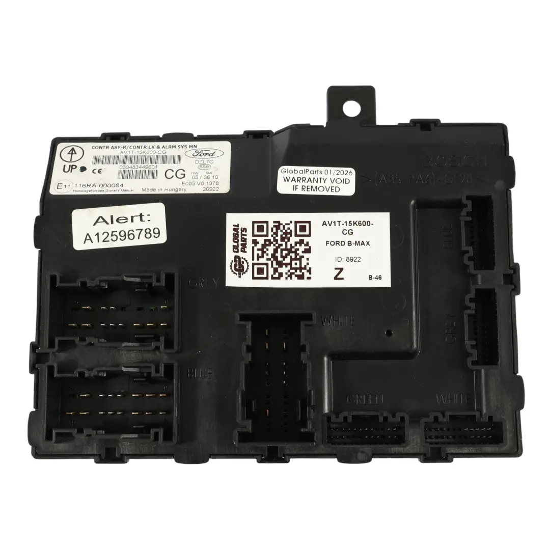 Moduł Sterownik Komfortu BCM 1.5 TDCI do Ford B-Max o numerze AV1T-15K600-CG Ford B-Max Moduł Sterownik Komfortu BCM 1.5 TDCI - SKU AV1T-15K600-CG - Numer Części AV1T-15K600-CG