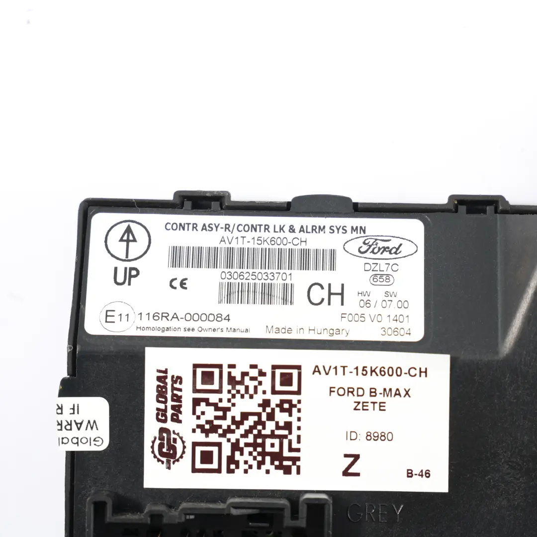 Modulo Controllo Corpo BCM Unità Controllo 1.0 GTDi per Ford B-Max con numero di parte AV1T-15K600-CH Ford B-Max Modulo Controllo Corpo BCM Unità Controllo 1.0 GTDi - SKU AV1T-15K600-CH - Numero di parte AV1T-15K600-CH