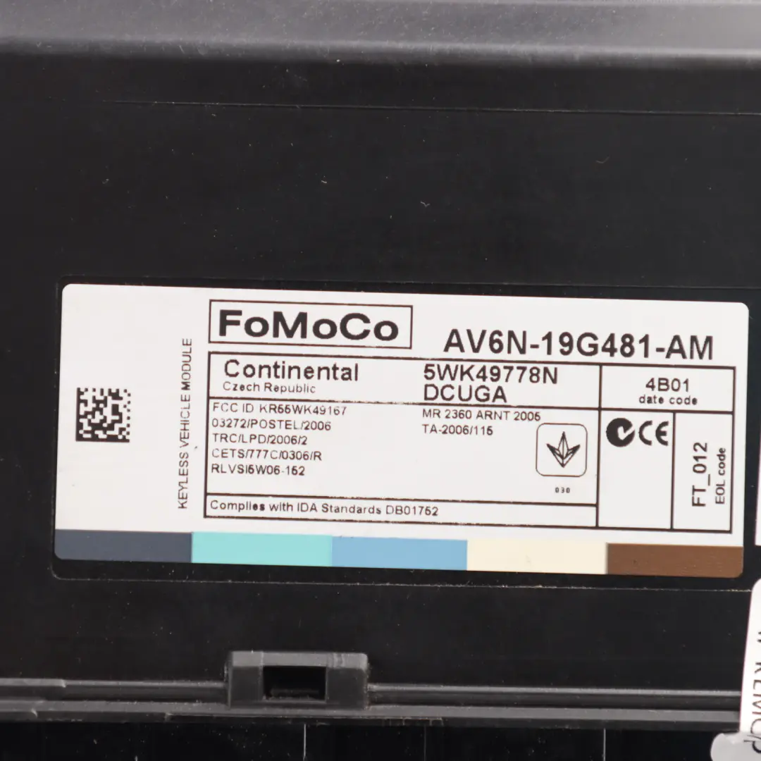 Ford Focus Mk3 Keyless Entry Control Module ECU Unit - SKU AV6N-19G481-AM - Part number AV6N-19G481-AM