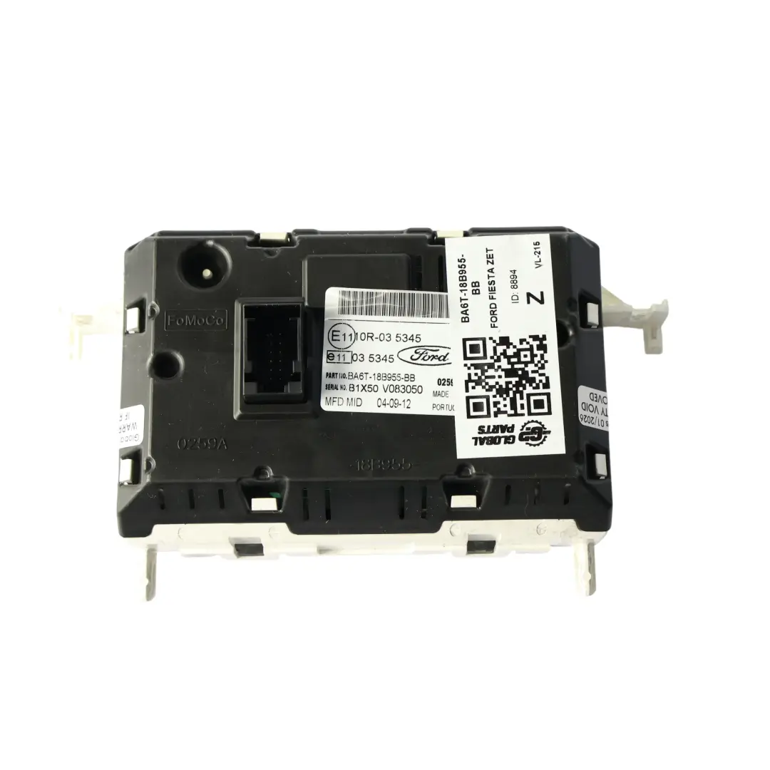 Panel De Salpicadero Unidad De Pantalla Monitor para Ford Fiesta Mk7 con número de pieza BA6T-18B955-BB Ford Fiesta Mk7 Panel De Salpicadero Unidad De Pantalla Monitor - SKU BA6T-18B955-BB - Número de pieza BA6T-18B955-BB