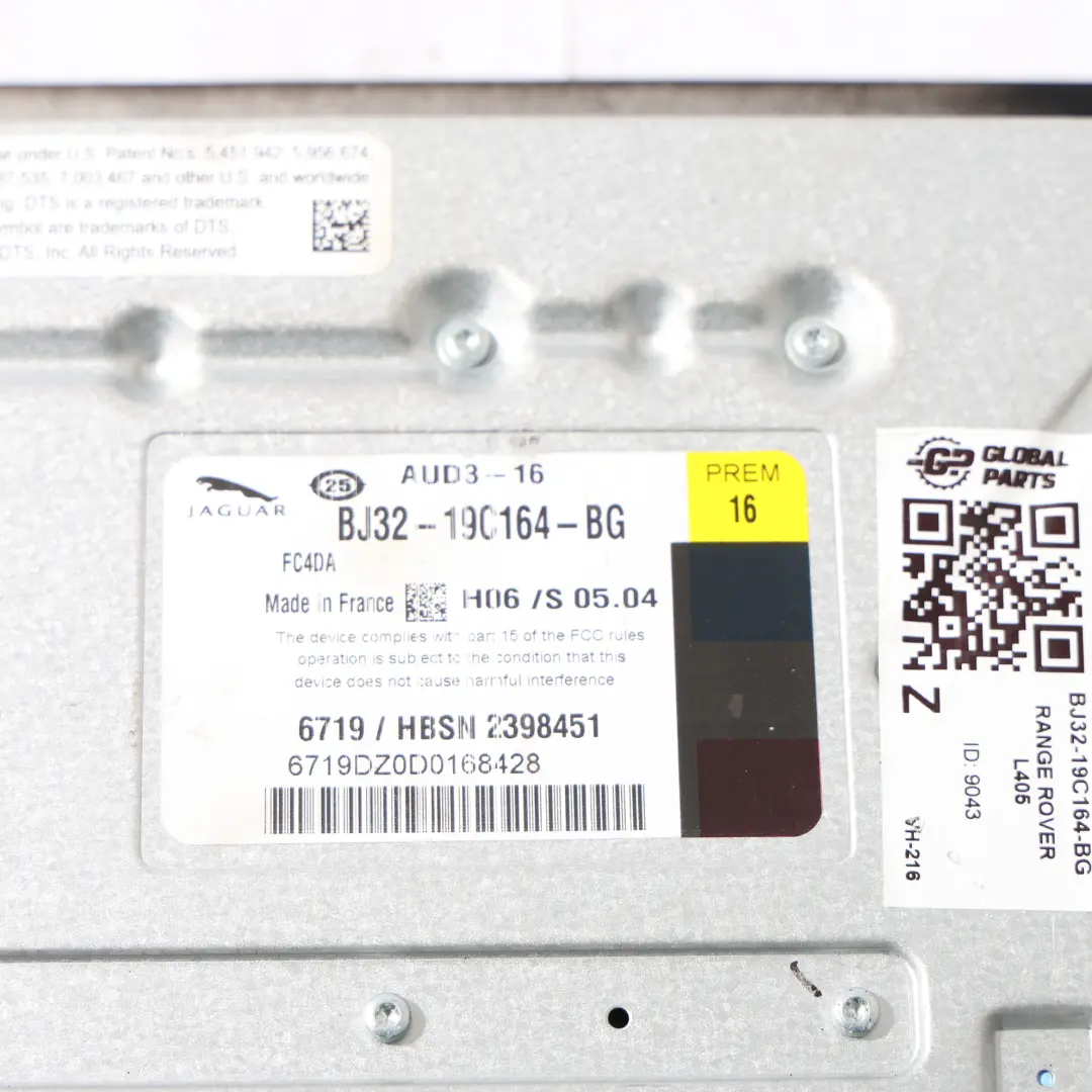Range Rover L405 Wzmacniacz AMP System Audio Moduł Dźwiękowy - SKU BJ32-19C164-BG - Numer Części BJ32-19C164-BG