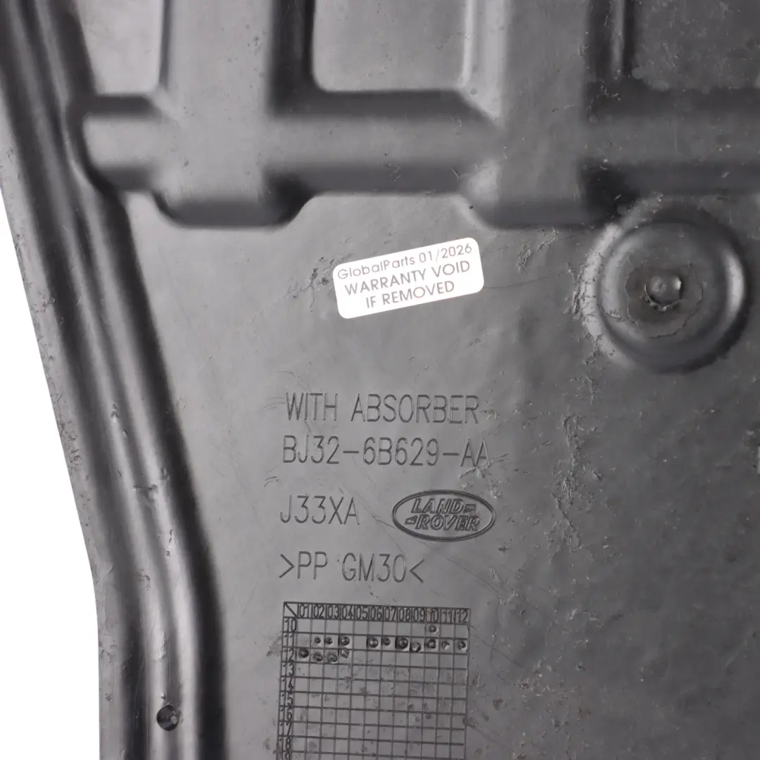 Underbody Cover Panel to Range Rover Evoque L538 Engine with Part number BJ32-6B629-BA Range Rover Evoque L538 Engine Underbody Cover Panel - SKU BJ32-6B629-BA - Part number BJ32-6B629-BA