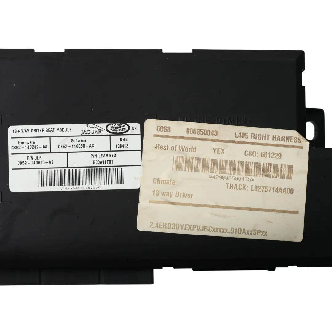 Range Rover L405 Modulo Controllo Sedile Anteriore Conducente CK52-14C249-AA - SKU CK5214C249AA - Numero di parte CK5214C249AA