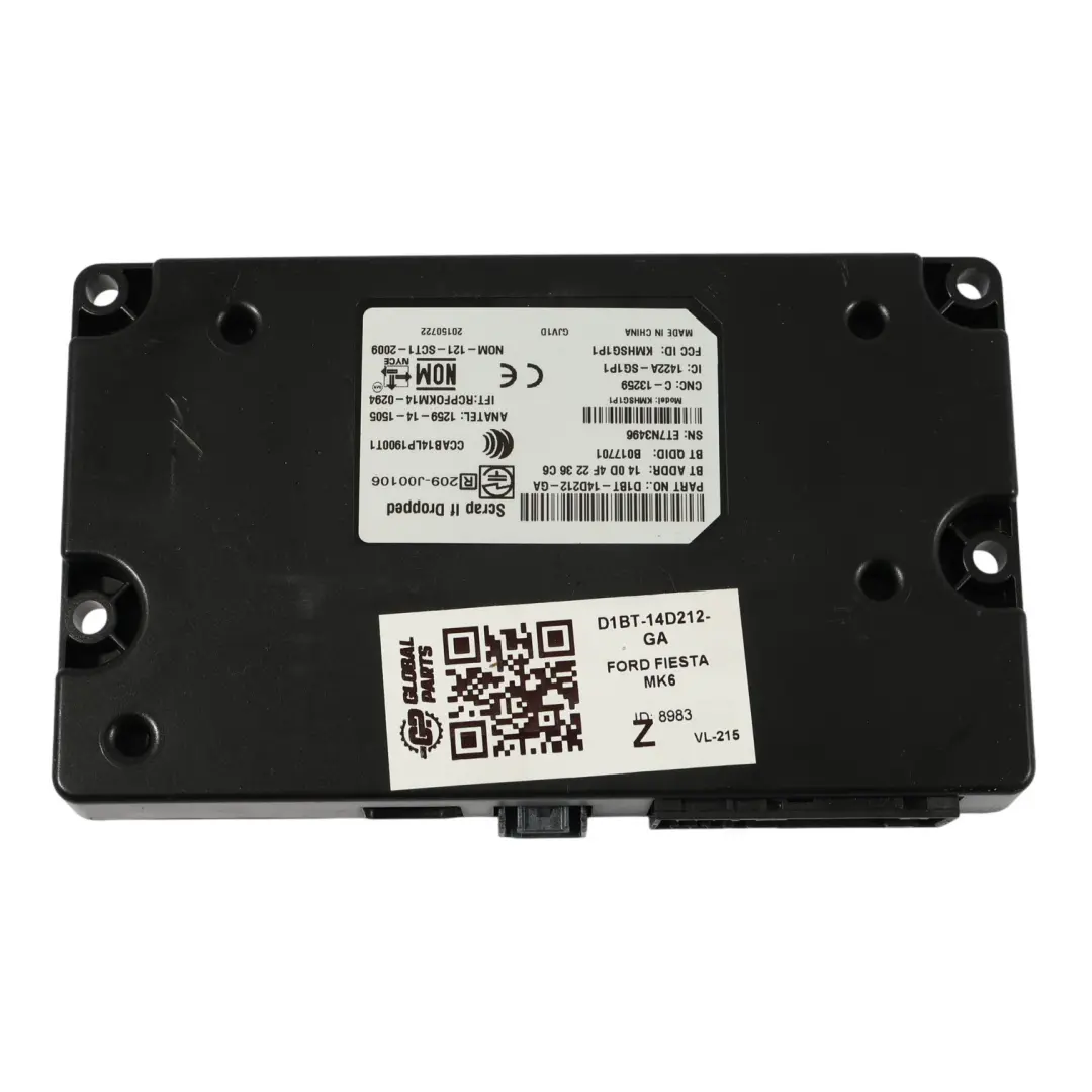 Interfaccia Bluetooth Modulo Di Controllo ECU per Ford Fiesta VII con numero di parte D1BT-14D212-GA Ford Fiesta VII Interfaccia Bluetooth Modulo Di Controllo ECU - SKU D1BT-14D212-GA - Numero di parte D1BT-14D212-GA