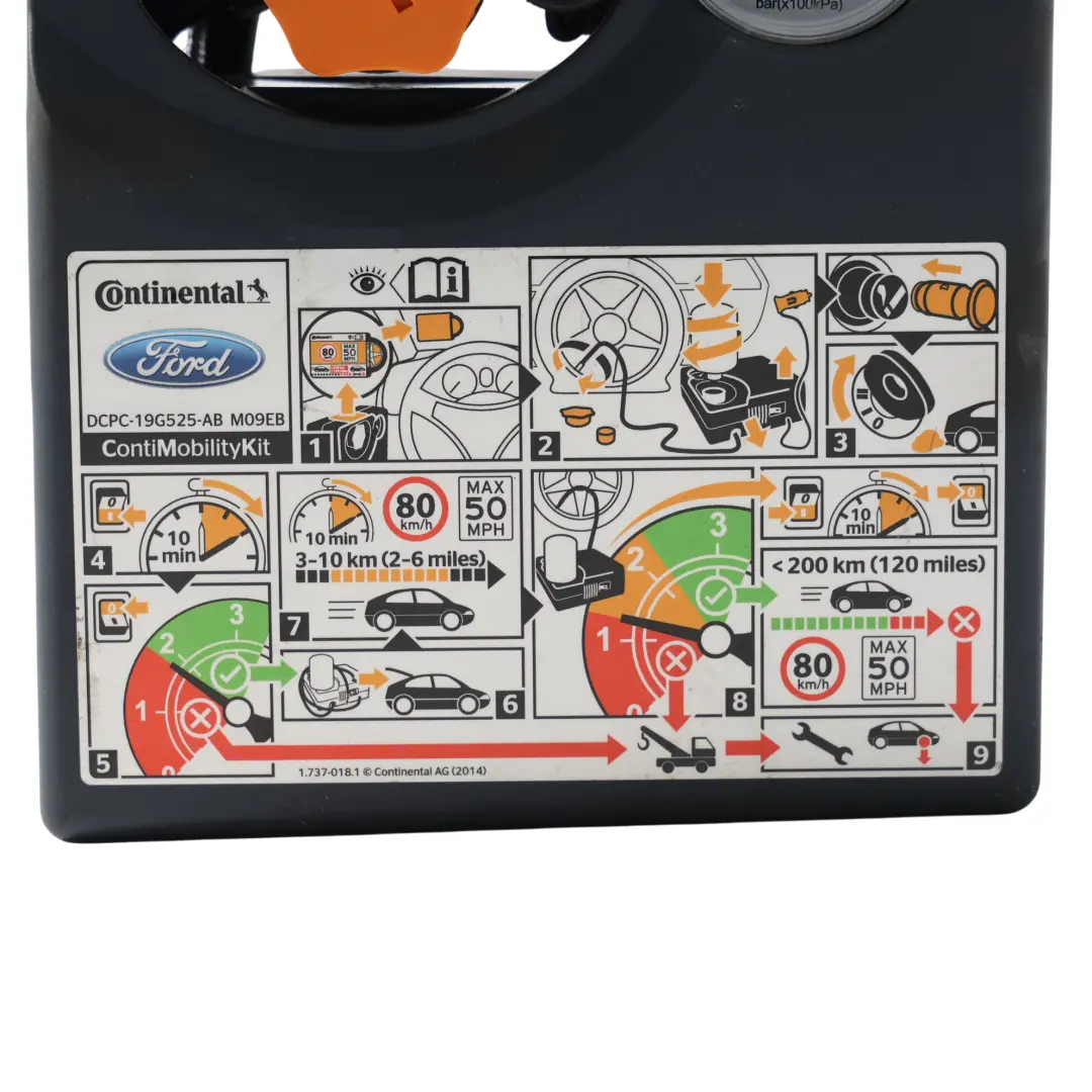 ContiMobilityKit Emergency Tool Compressor Tire Wheel Pump to Ford with Part number DCPC-19G525-AB Ford ContiMobilityKit Emergency Tool Compressor Tire Wheel Pump - SKU DCPC-19G525-AB - Part number DCPC-19G525-AB
