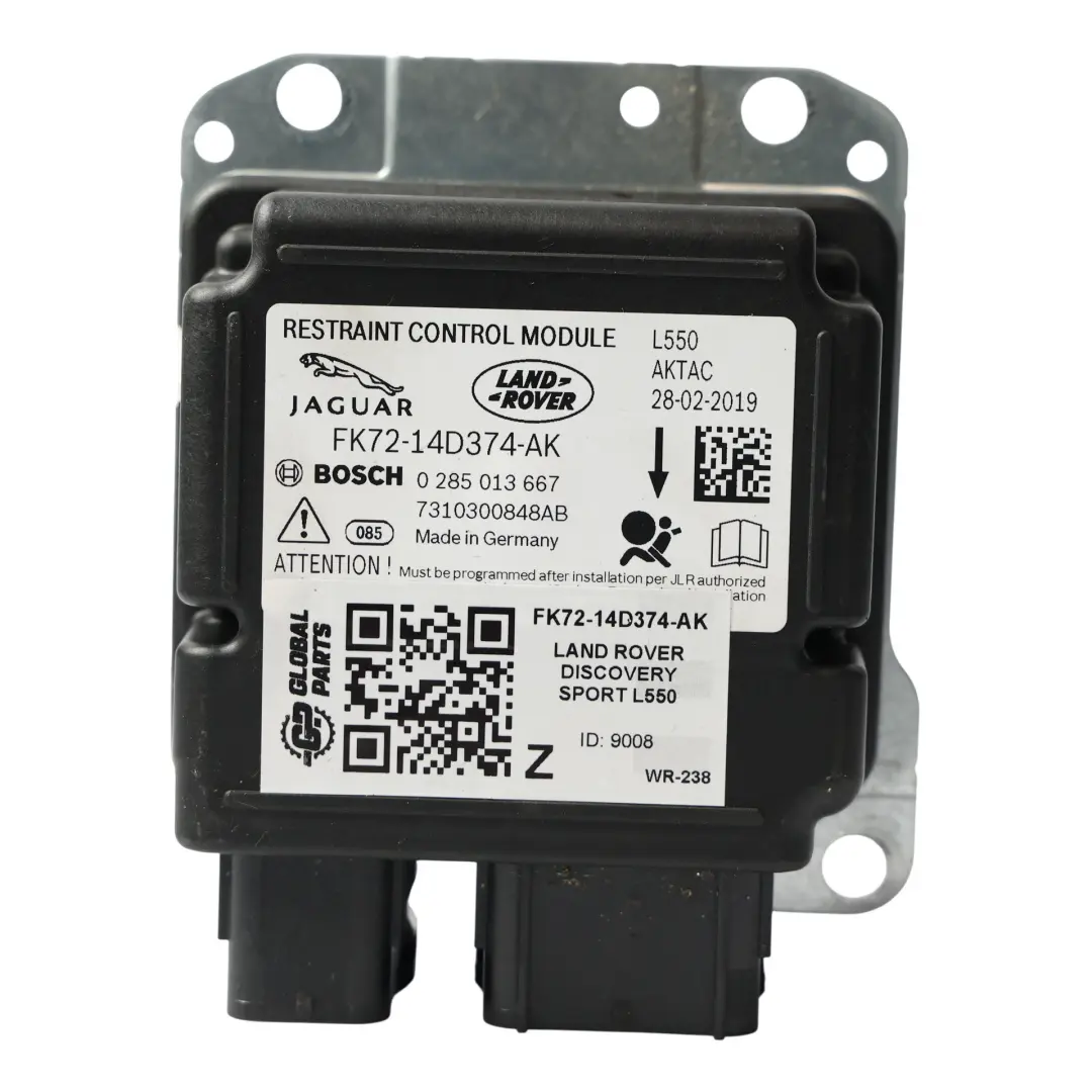 Moduł Poduszek Powietrznych do Land Rover Discovery Sport L550 o numerze FK72-14D374-AK Land Rover Discovery Sport L550 Moduł Poduszek Powietrznych - SKU FK72-14D374-AK - Numer Części FK72-14D374-AK