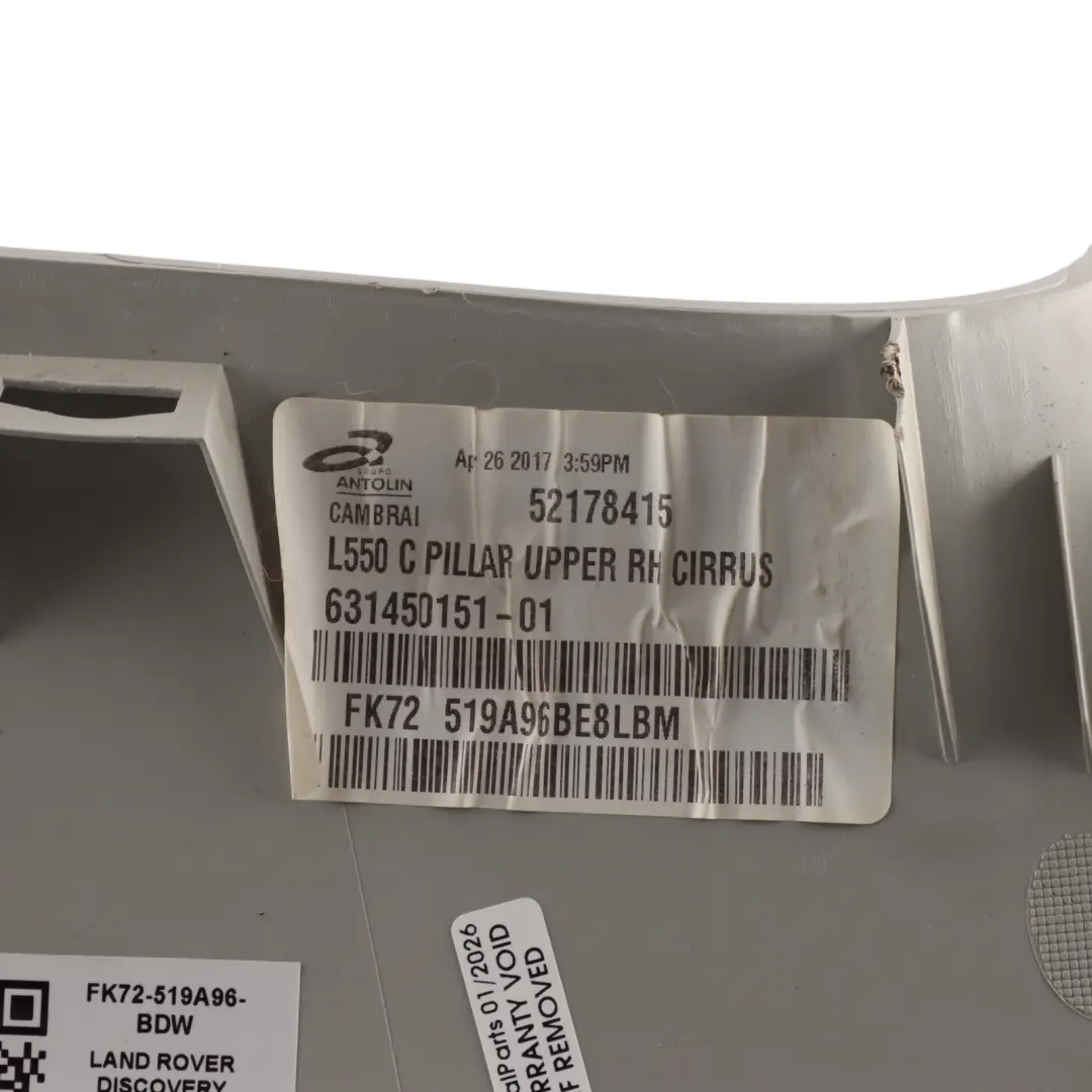 Land Rover Discovery Sport L550 C Pillar Trim Rear Right O/S - SKU FK72-519A96-BE - Part number FK72-519A96-BDW