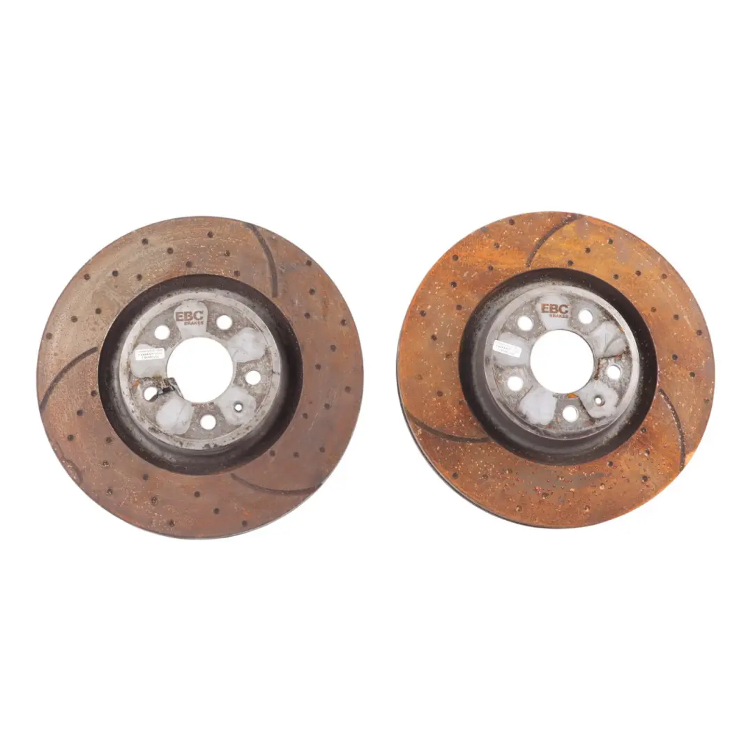 Front Brake Disc Pair Slotted Dimpled EBC 345x52 to Audi S4 B8 S5 8T Q5 8R with Part number GD1844 Audi S4 B8 S5 8T Q5 8R Front Brake Disc Pair Slotted Dimpled EBC 345x52 - SKU GD1844 - Part number GD1844