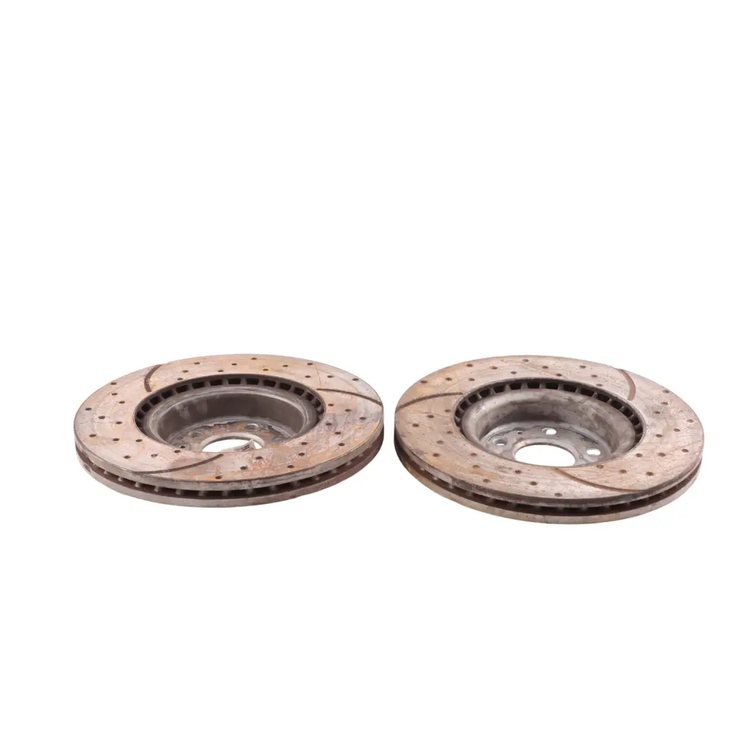 Front Brake Disc Pair Slotted Dimpled EBC 345x52 to Audi S4 B8 S5 8T Q5 8R with Part number GD1844 Audi S4 B8 S5 8T Q5 8R Front Brake Disc Pair Slotted Dimpled EBC 345x52 - SKU GD1844 - Part number GD1844
